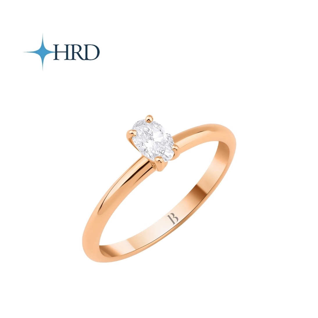 0.30 Karat E Color Oval Pırlanta Tektaş Yüzük
