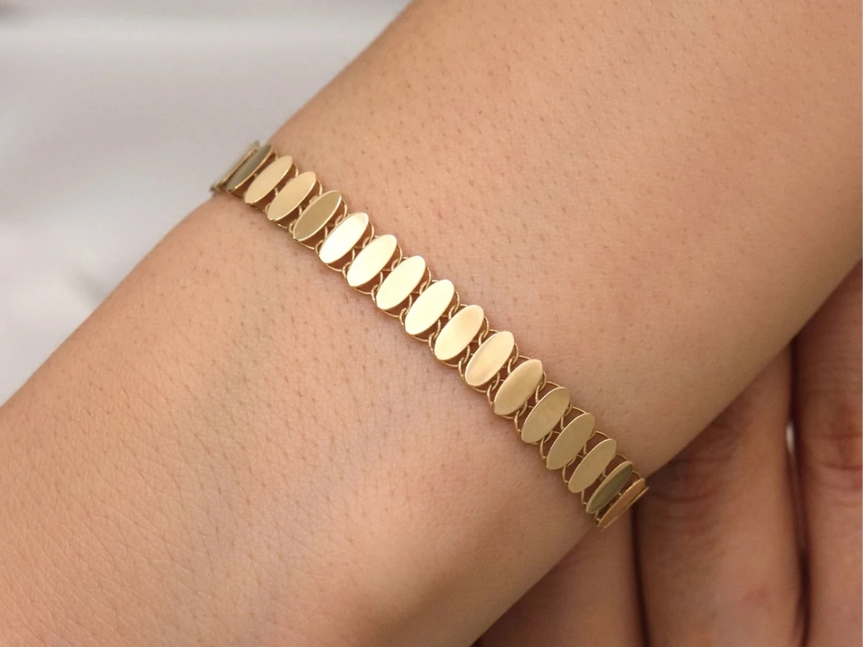 14 Ayar Altın Oval Füzyon Bileklik