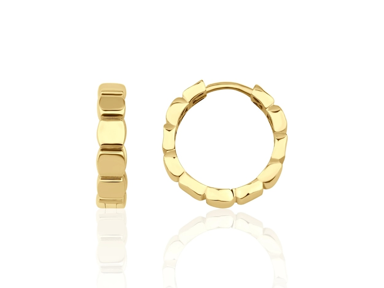 14 Ayar Altın İtalyan Vagon Halka Küpe