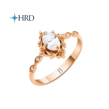 0.48 Karat F Color Oval Pırlanta Tektaş Yüzük