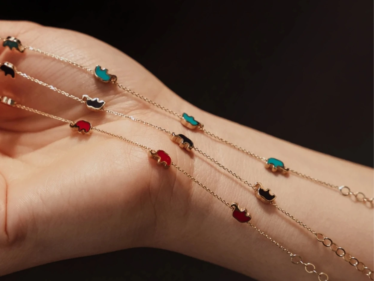 14 Ayar Altın Renkli Fil Bileklik