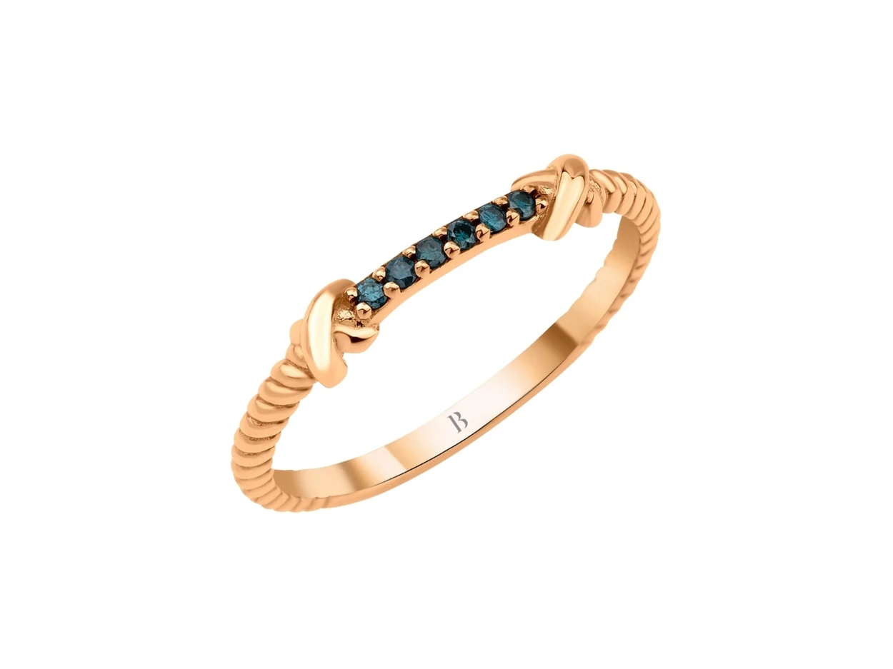 OLIVIA - 0.05 Karat Mavi Pırlanta Tasarım Yüzük