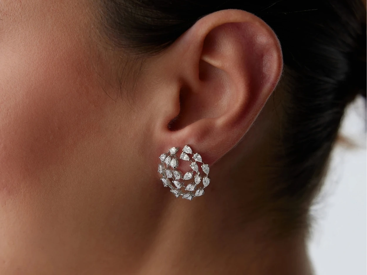 3,28 Karat Tasarım Pırlanta Küpe