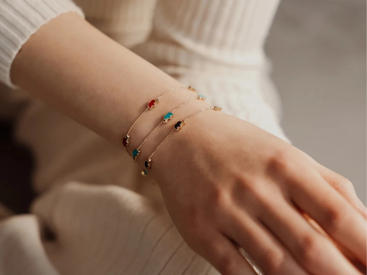 14 Ayar Altın Renkli Fil Bileklik