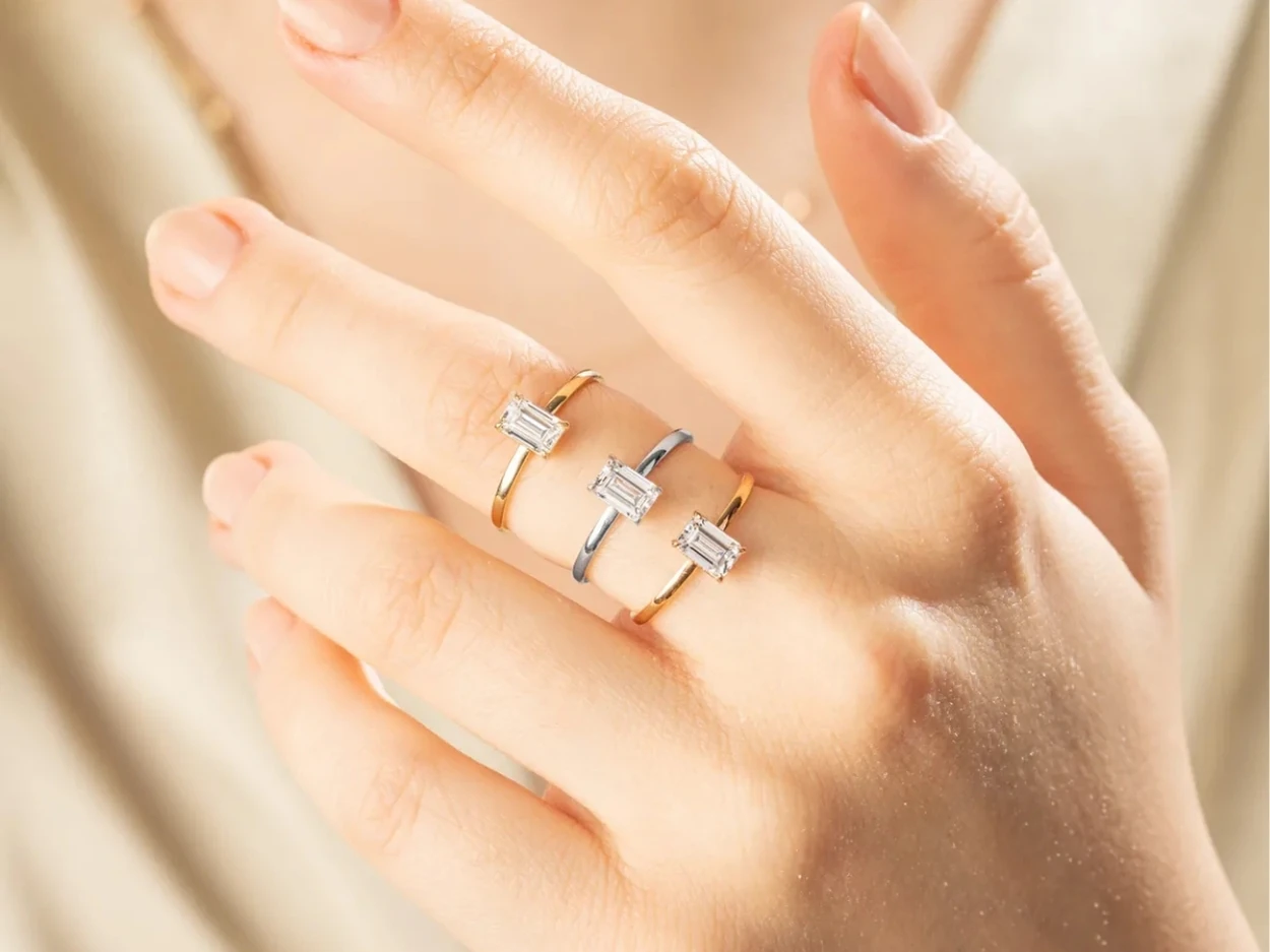 14 Ayar Altın Baget Tektaş Yüzük