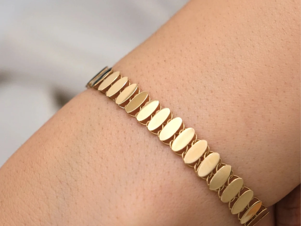 14 Ayar Altın Oval Füzyon Bileklik