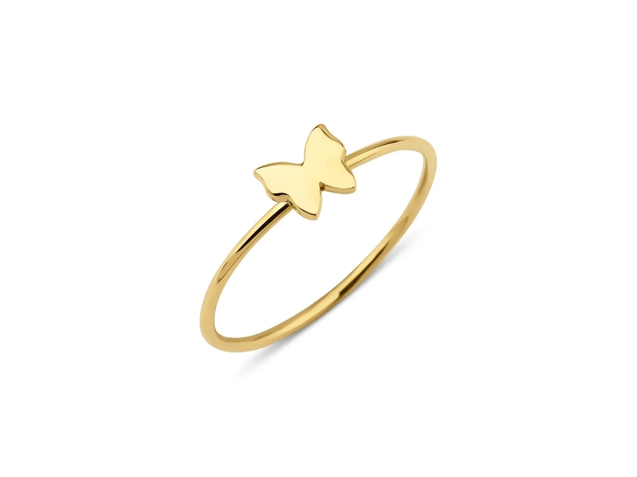 14 Ayar Altın Minimal Kelebek Yüzük