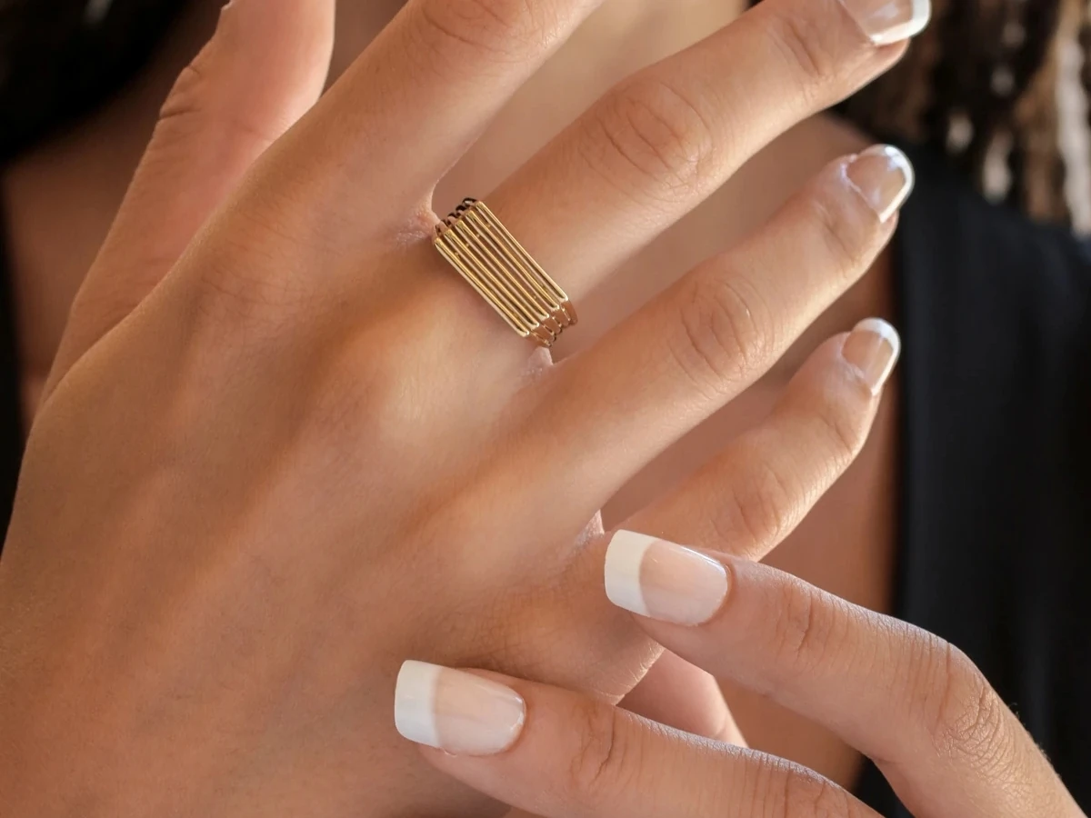 LORİCA - 14 Ayar Altın Panjur Yüzük