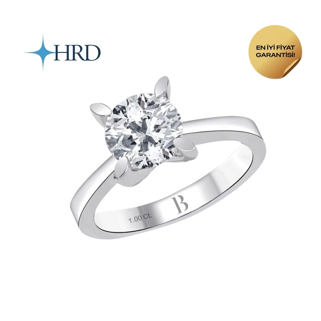 1.00 Karat F Color Pırlanta Tektaş Yüzük