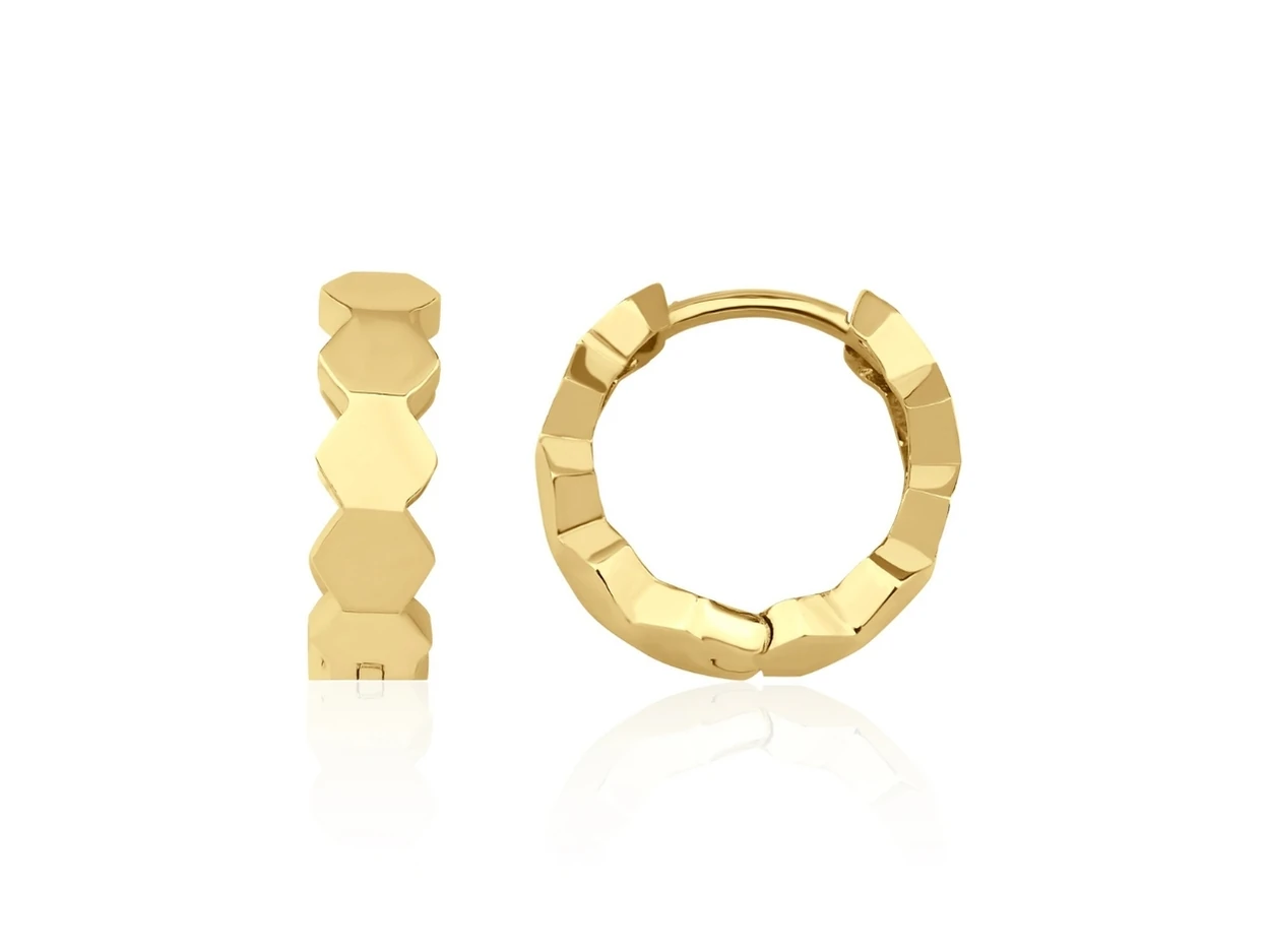 14 Ayar Altın Petek Halka Küpe