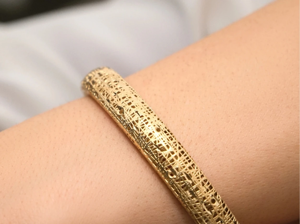 14 Ayar Altın Tasarım Kelepçe