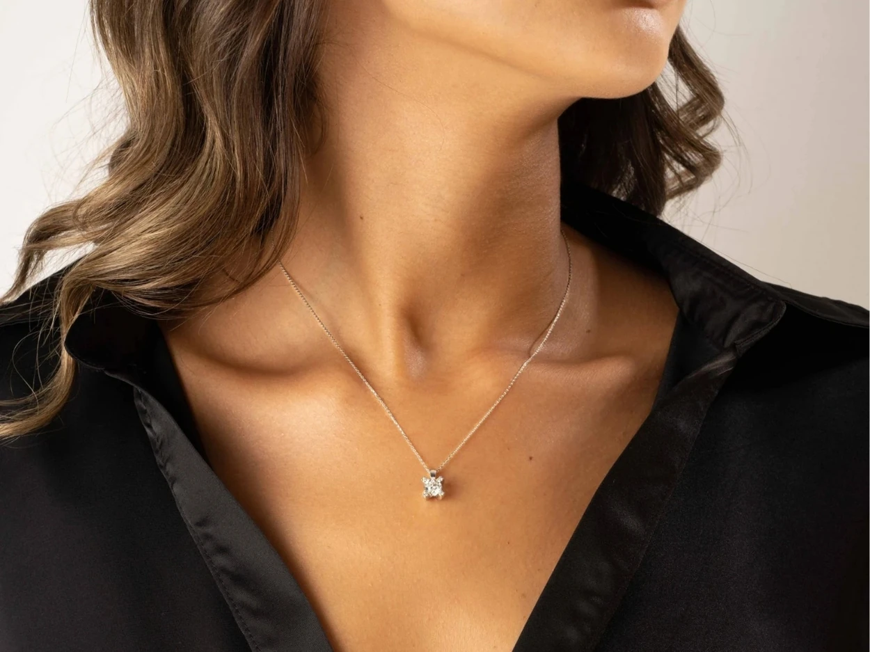 1,07 Karat Altın Pırlanta Tektaş Kolye