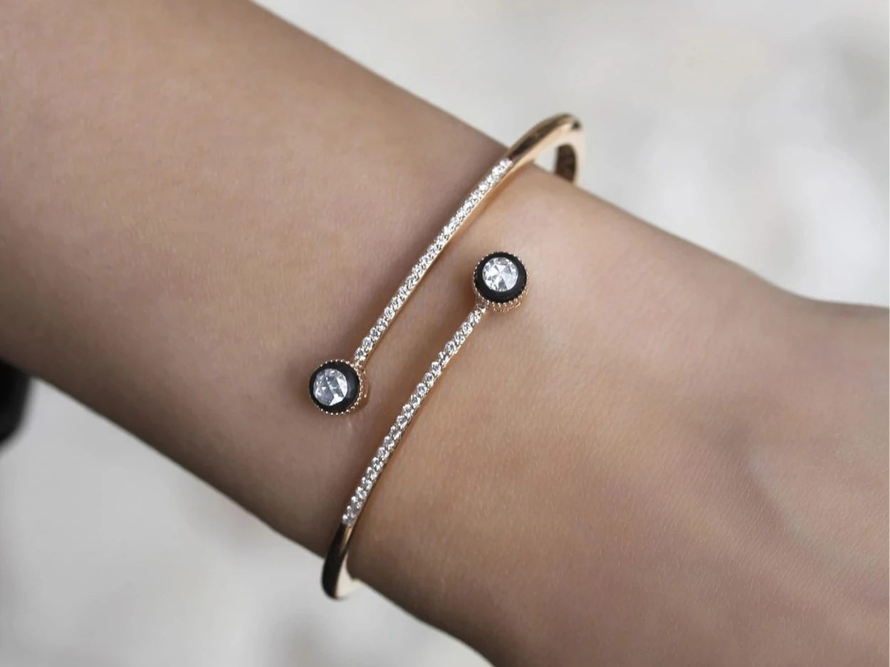 0,51 Karat Altın Pırlantalı Elmas Kelepçe Bilezik