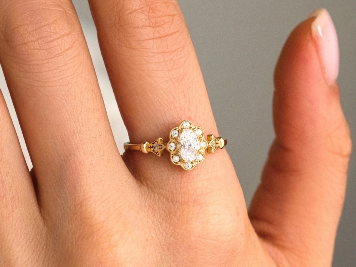 14 Ayar Altın Vintage Tasarım Yüzük