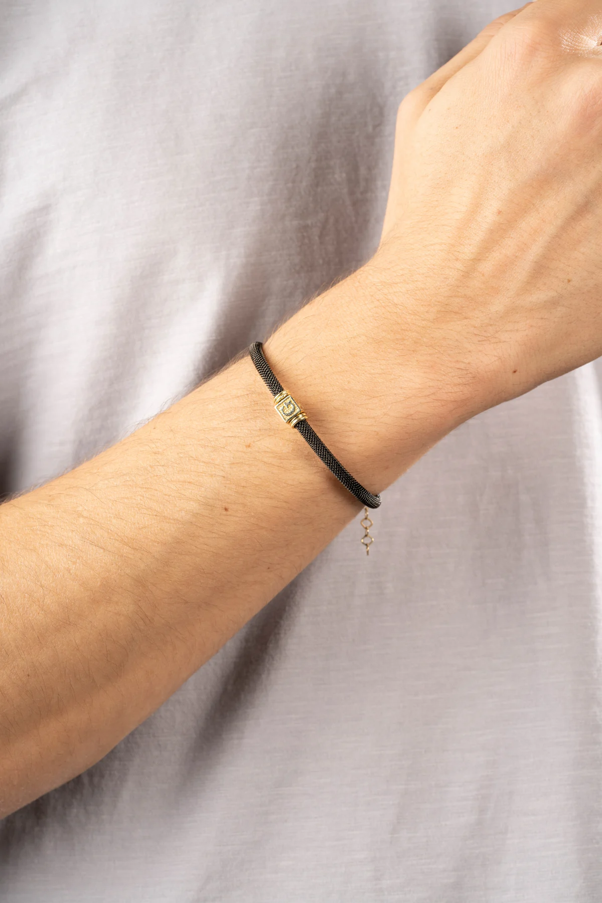 14 Ayar Altın Erkek Harf Bileklik