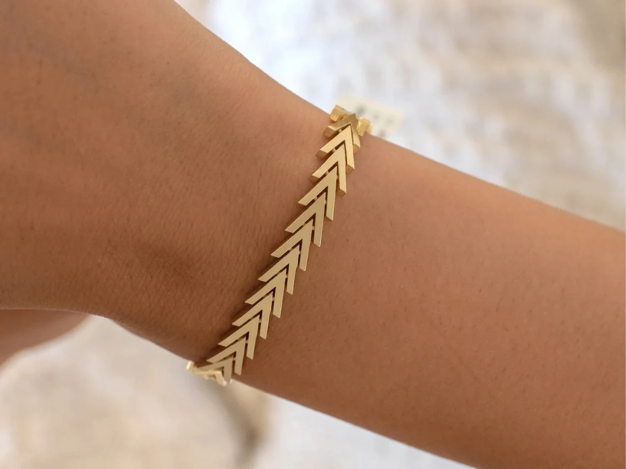 VECTOR - 14 Ayar Altın Balıksırtı Bileklik