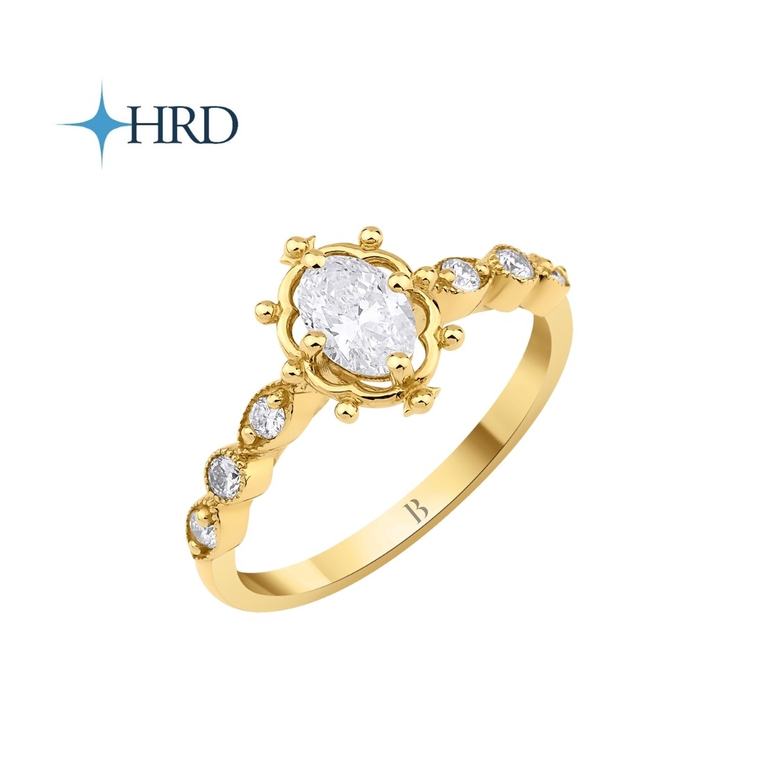 0.62 Karat F Color Oval Pırlanta Tektaş Yüzük