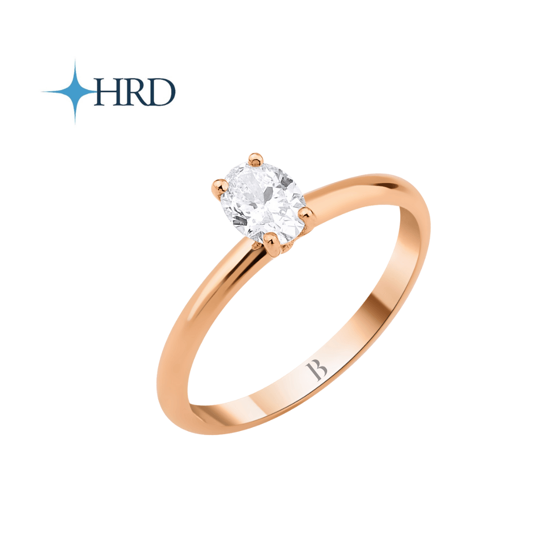 0.96 Karat E Color Oval Pırlanta Tektaş Yüzük