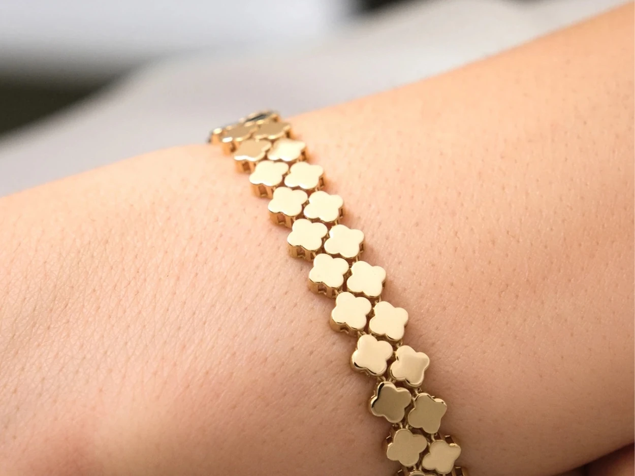 14 Ayar Altın Yonca Füzyon Bileklik