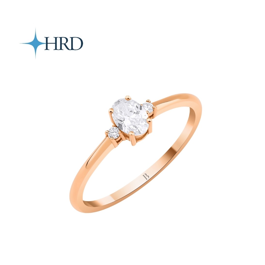 0.33 Karat F Color Oval Pırlanta Tektaş Yüzük