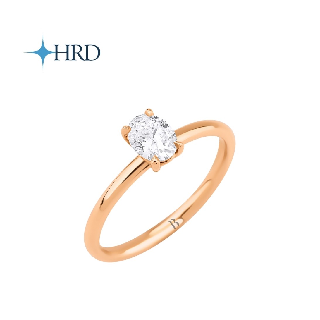 0.50 Karat E Color Oval Pırlanta Tektaş Yüzük