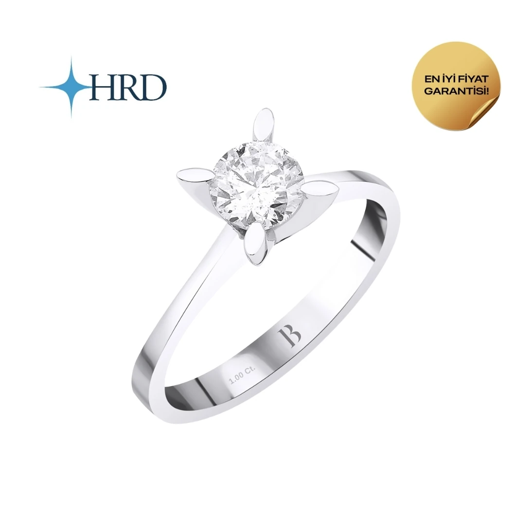 1 Karat E Color Pırlanta Tektaş Yüzük