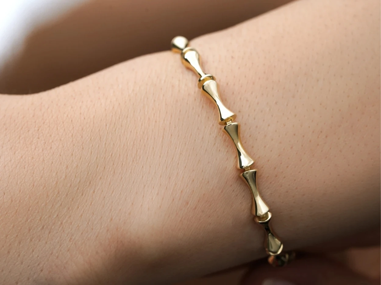 14 Ayar Altın Kemik Bileklik