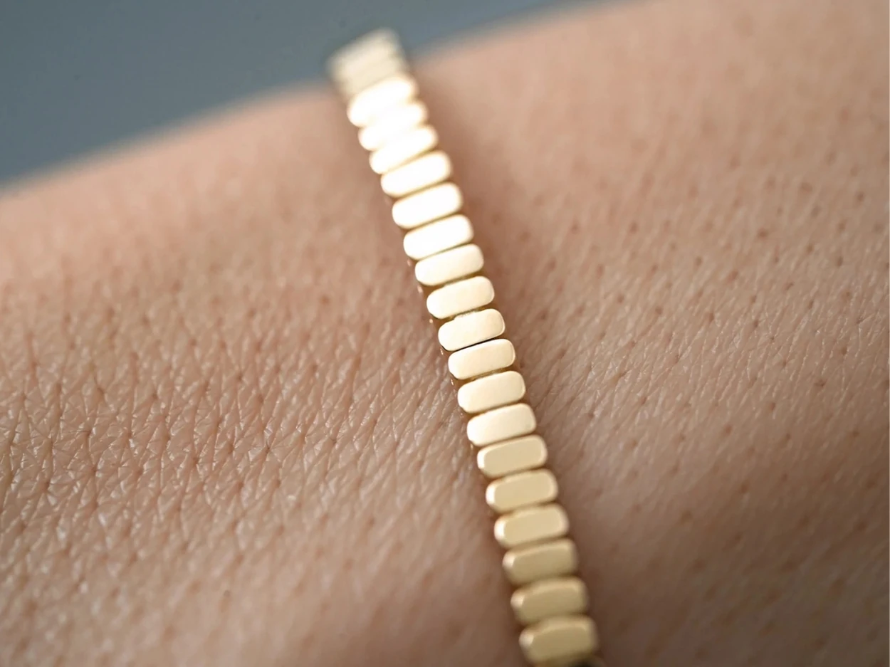 14 Ayar Altın Oval Füzyon Bileklik