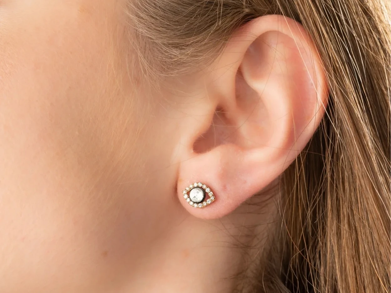 0,40 Karat Altın Pırlantalı Elmas Tektaş Küpe