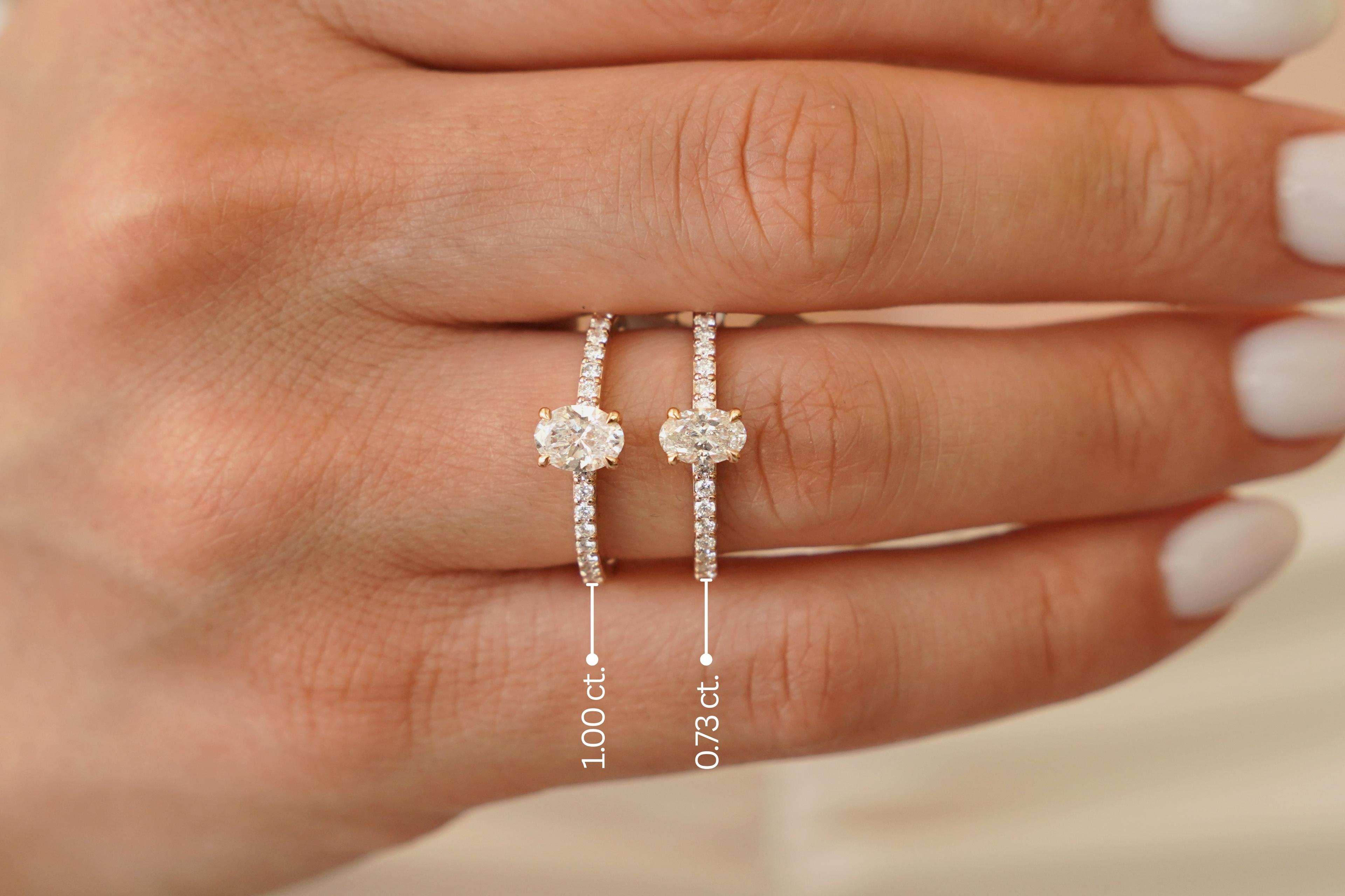 1.00 Karat E Color Oval Pırlanta Tektaş Yüzük