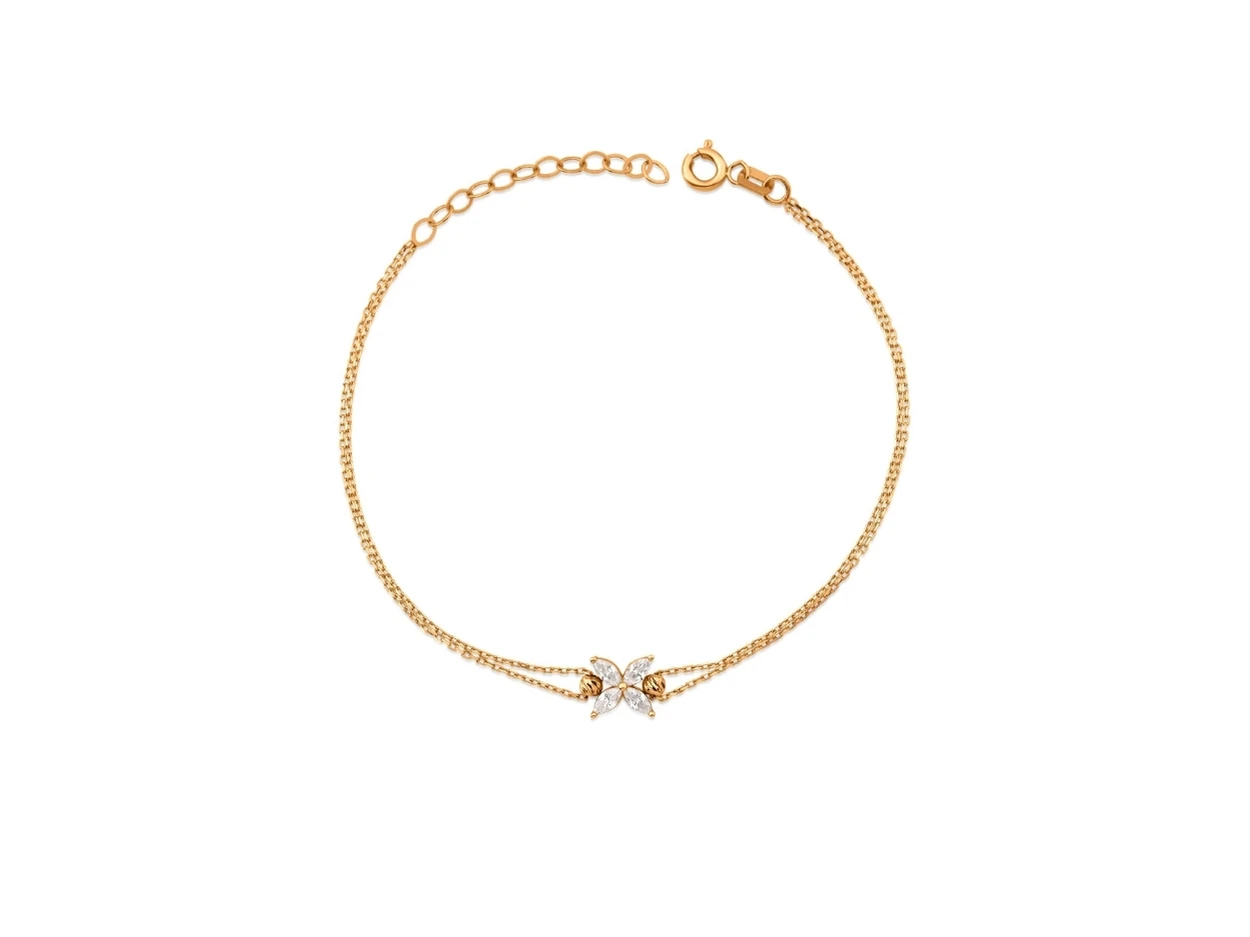 14 Ayar Altın Çiçek Bileklik