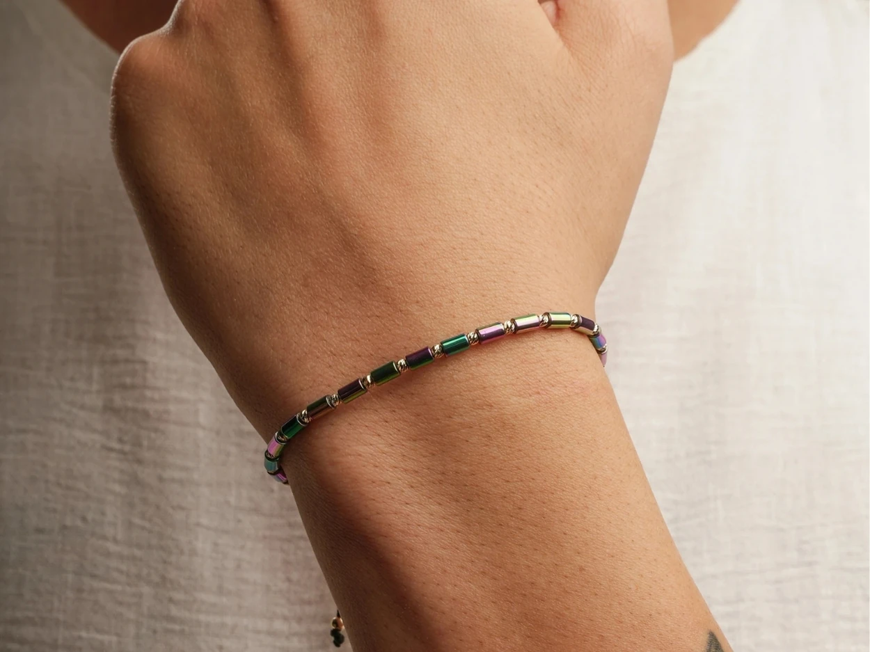 14 Ayar Altın Dorikalı Hematit Erkek Bileklik