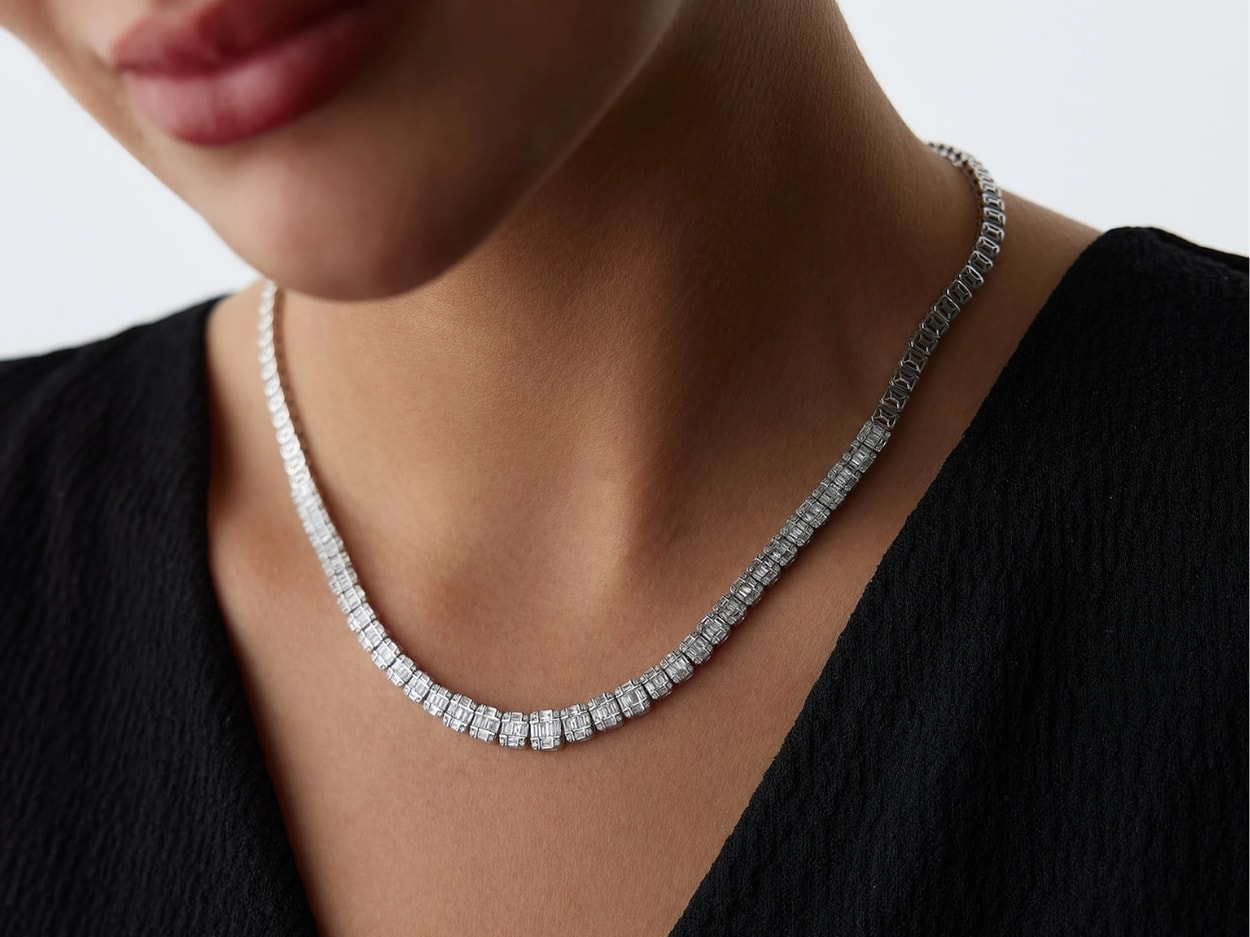 2,71 Karat Baget Su Yolu Pırlanta Kolye