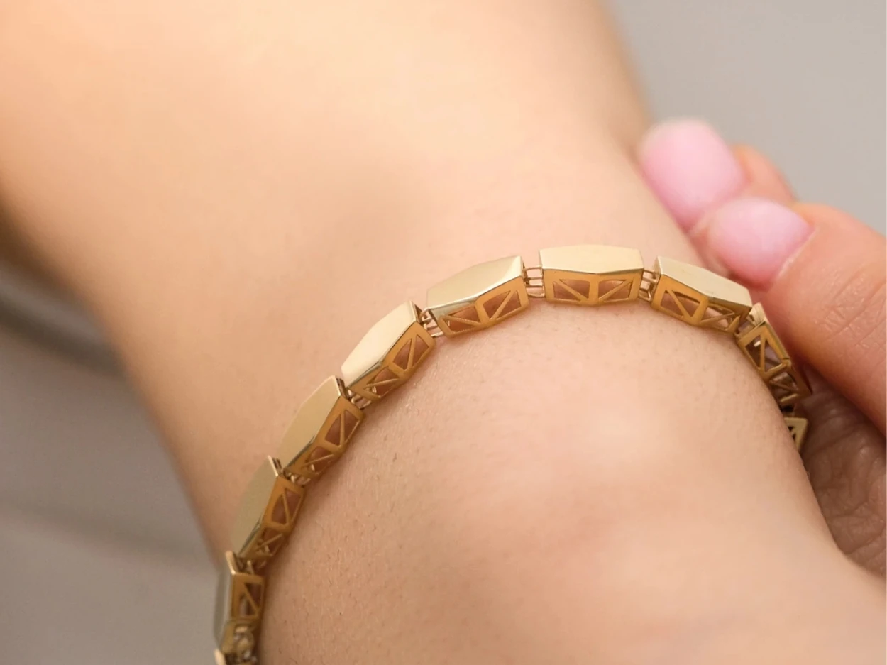 14 Ayar Altın Altıgen Bileklik