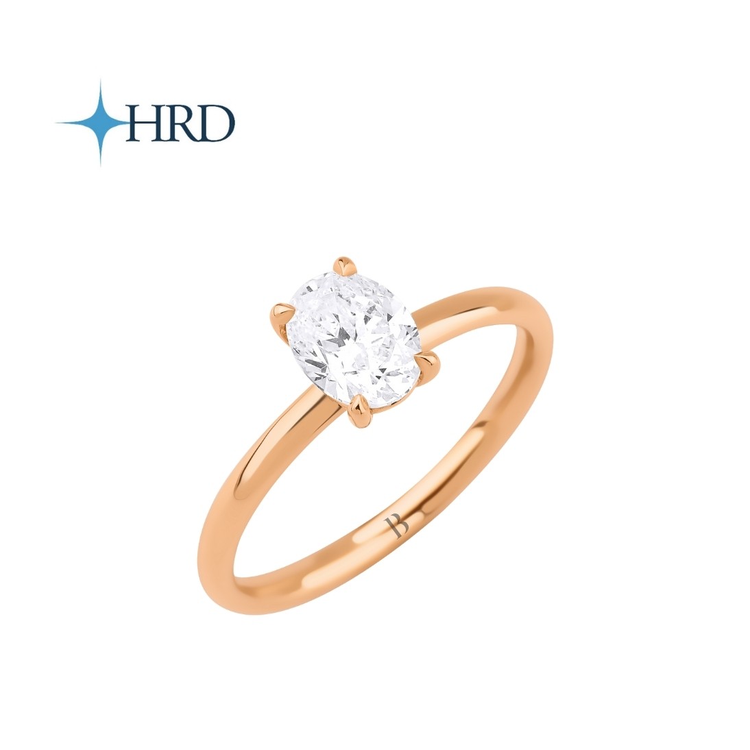0.96 Karat E Color Oval Pırlanta Tektaş Yüzük