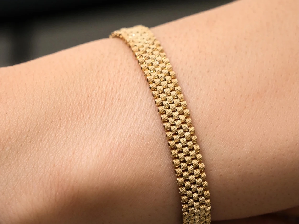 14 Ayar Altın Örgü Kordon Bileklik