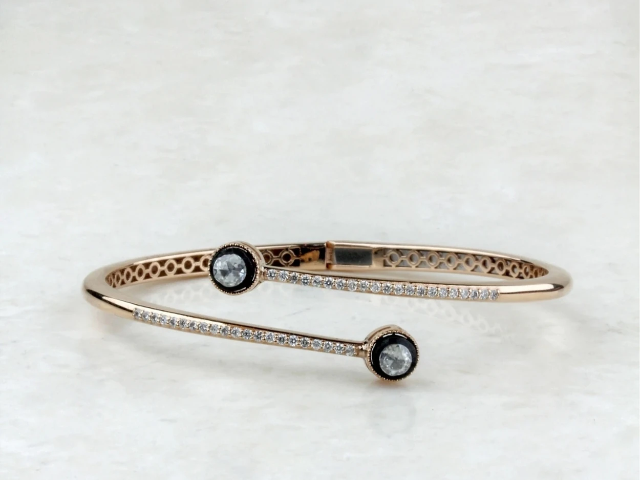 0,51 Karat Altın Pırlantalı Elmas Kelepçe Bilezik