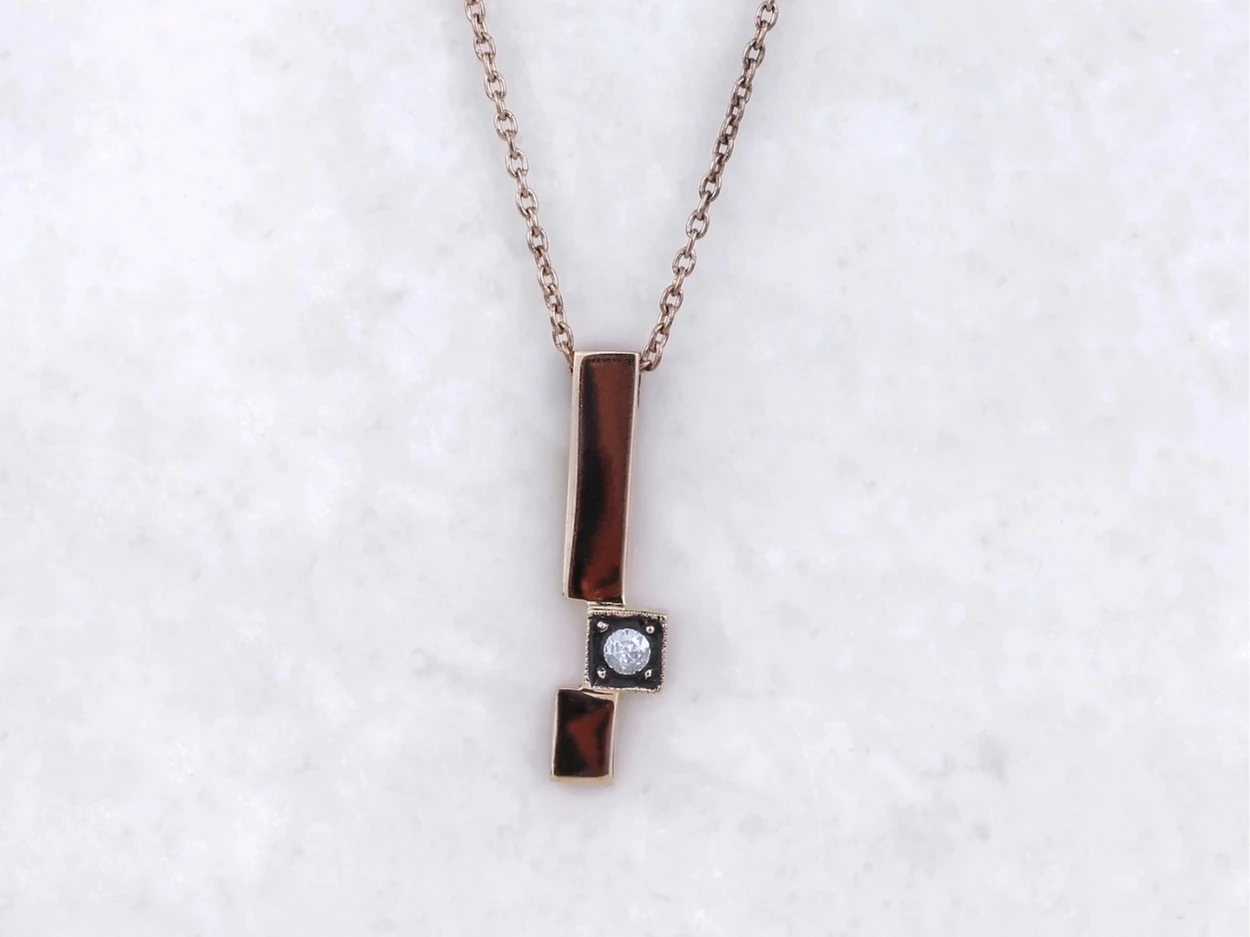 0,14 Karat Elmas Altın Kolye