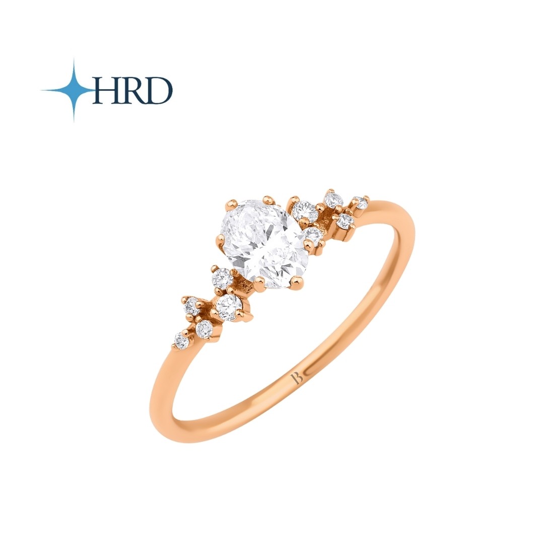 0.59 Karat D Color Oval Pırlanta Tektaş Yüzük
