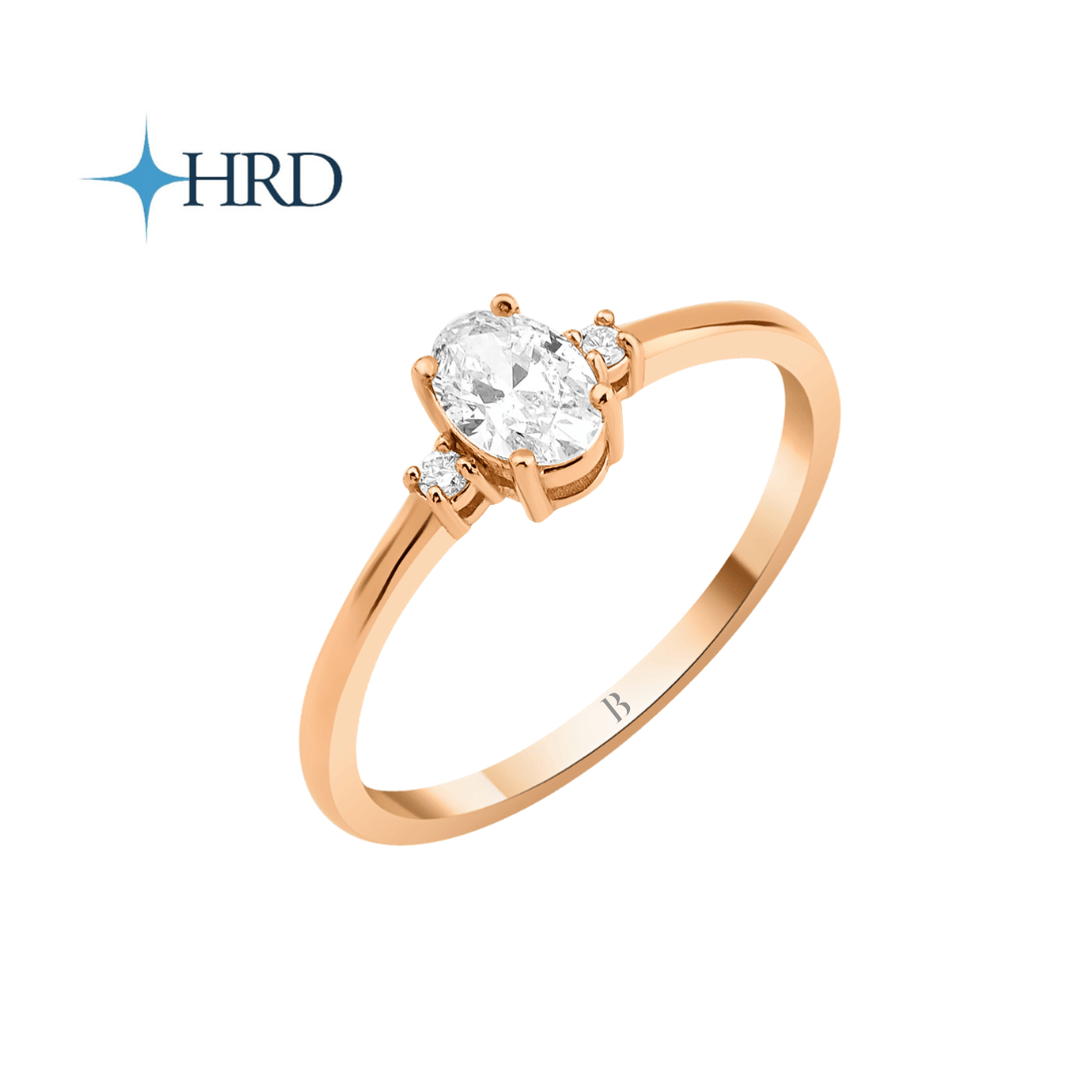 0.44 Karat G Color Oval Pırlanta Tektaş Yüzük