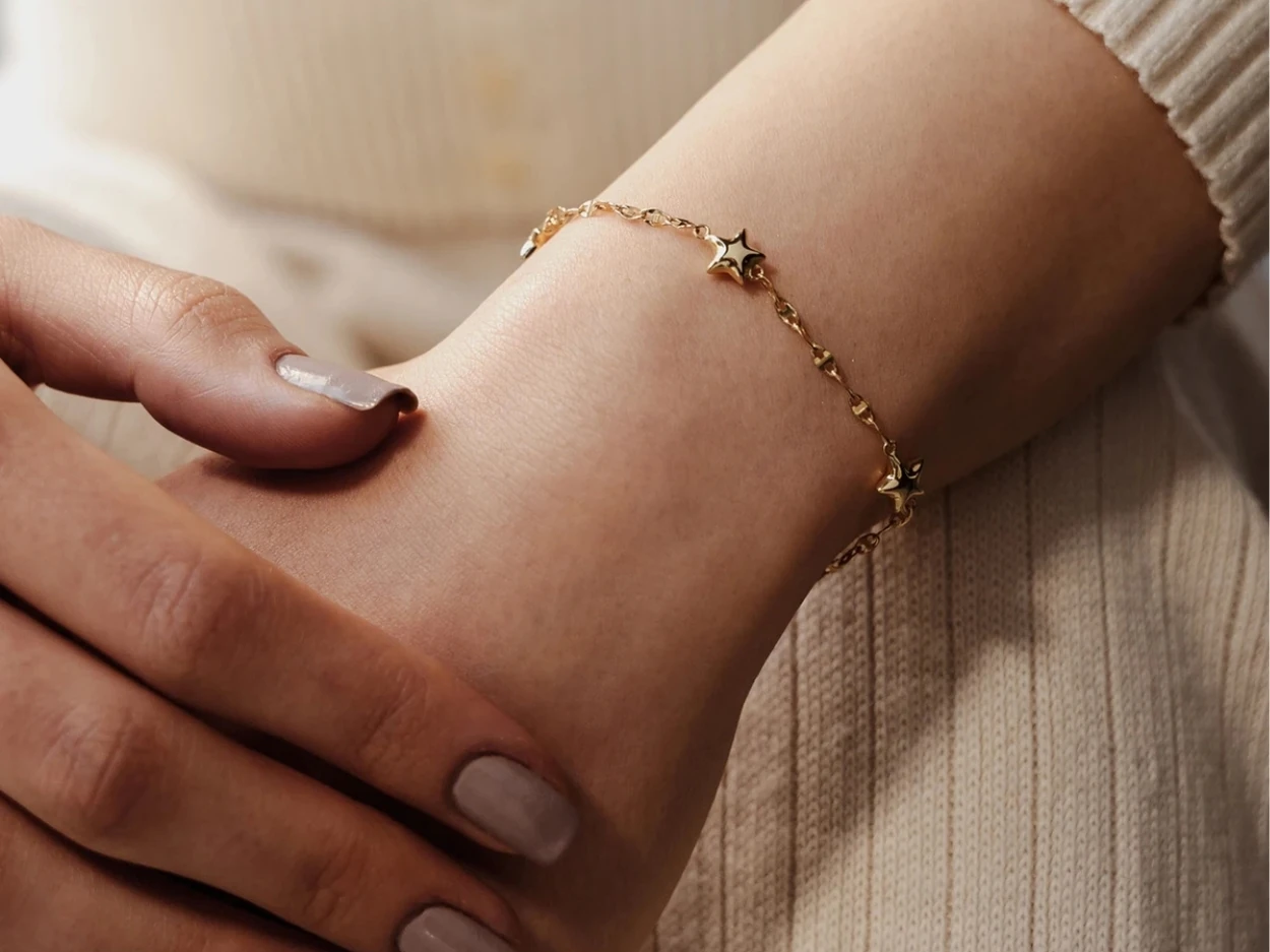 14 Ayar Altın Üç Yıldız Bileklik