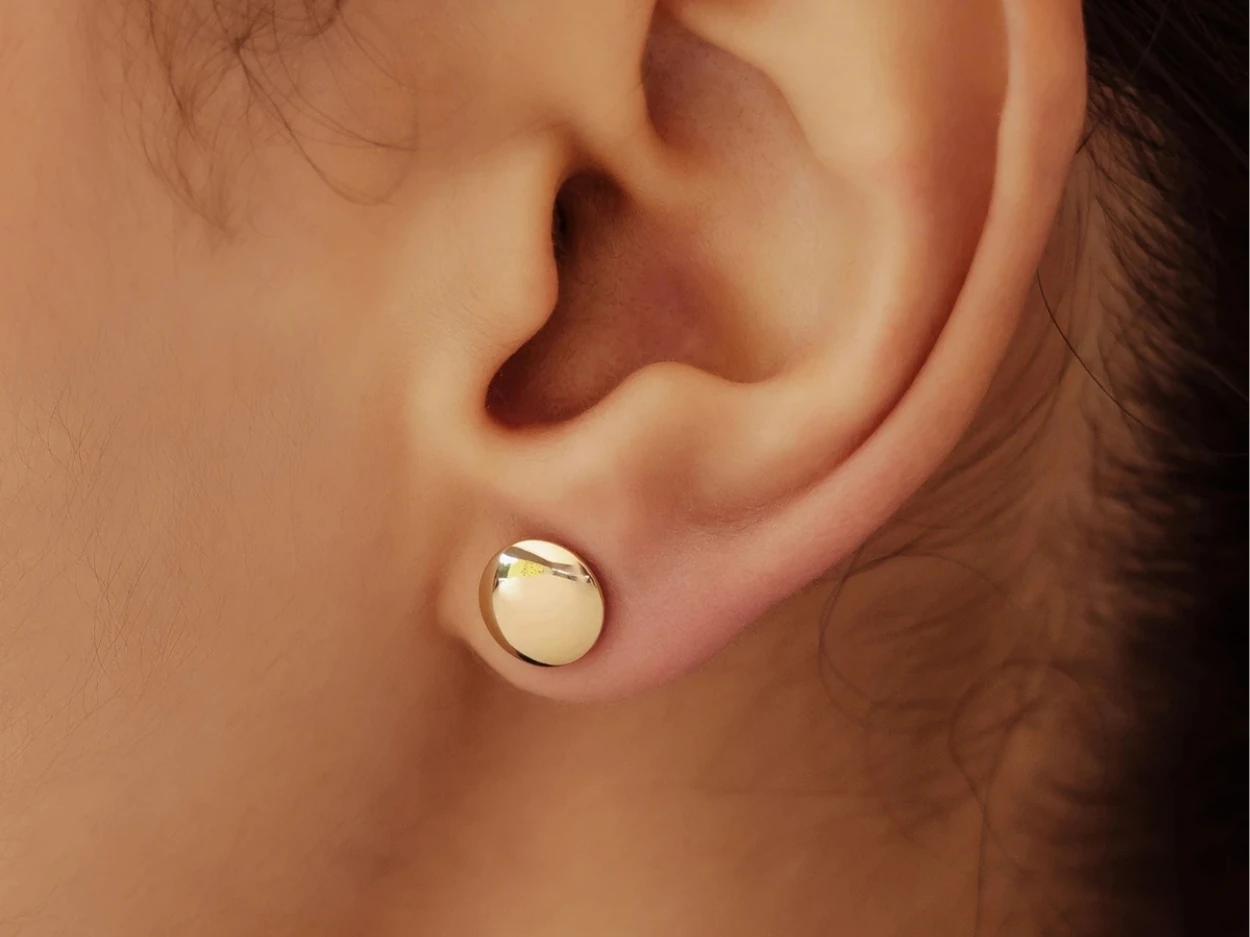 14 Ayar Altın Yuvarlak Küpe