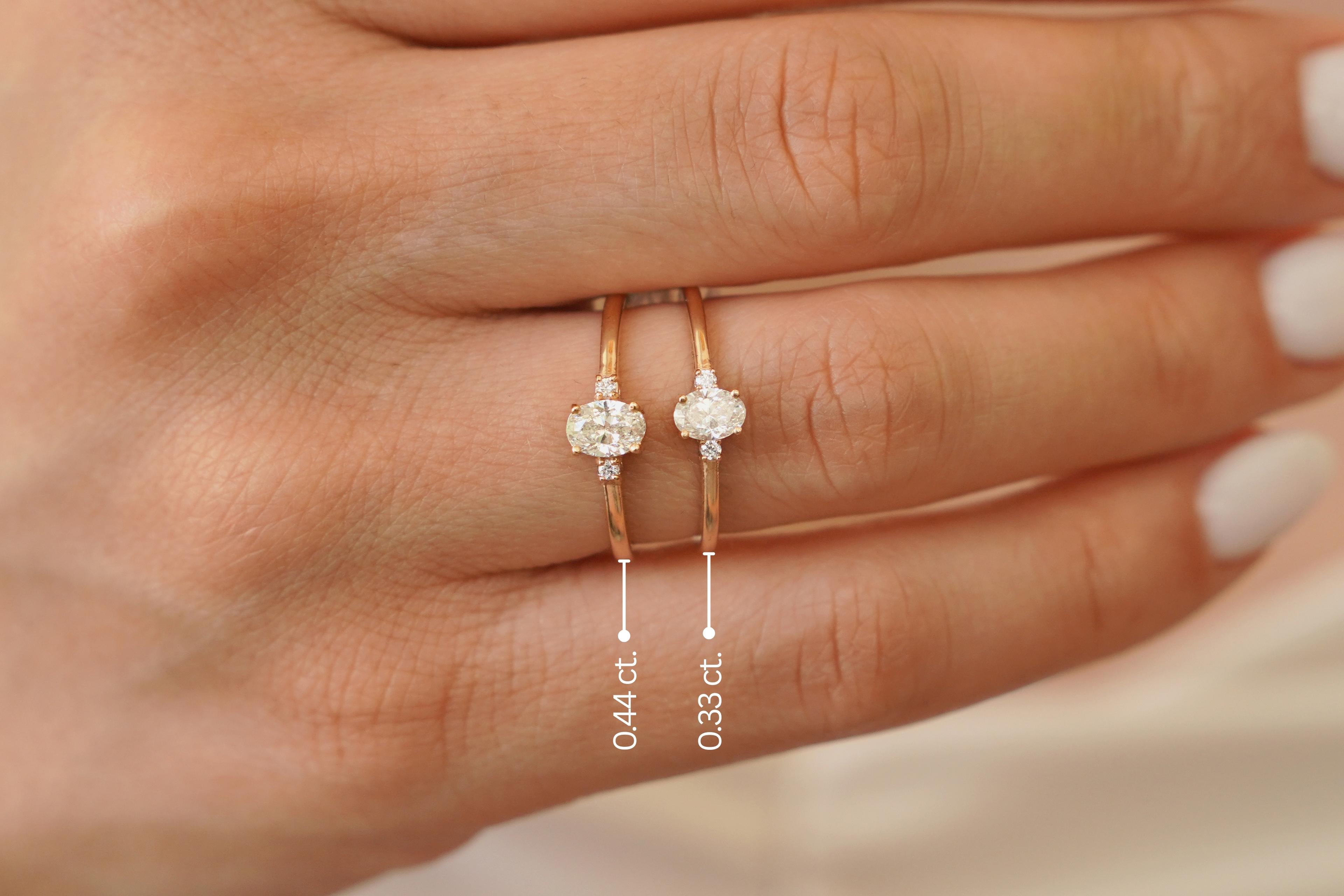 0.33 Karat F Color Oval Pırlanta Tektaş Yüzük