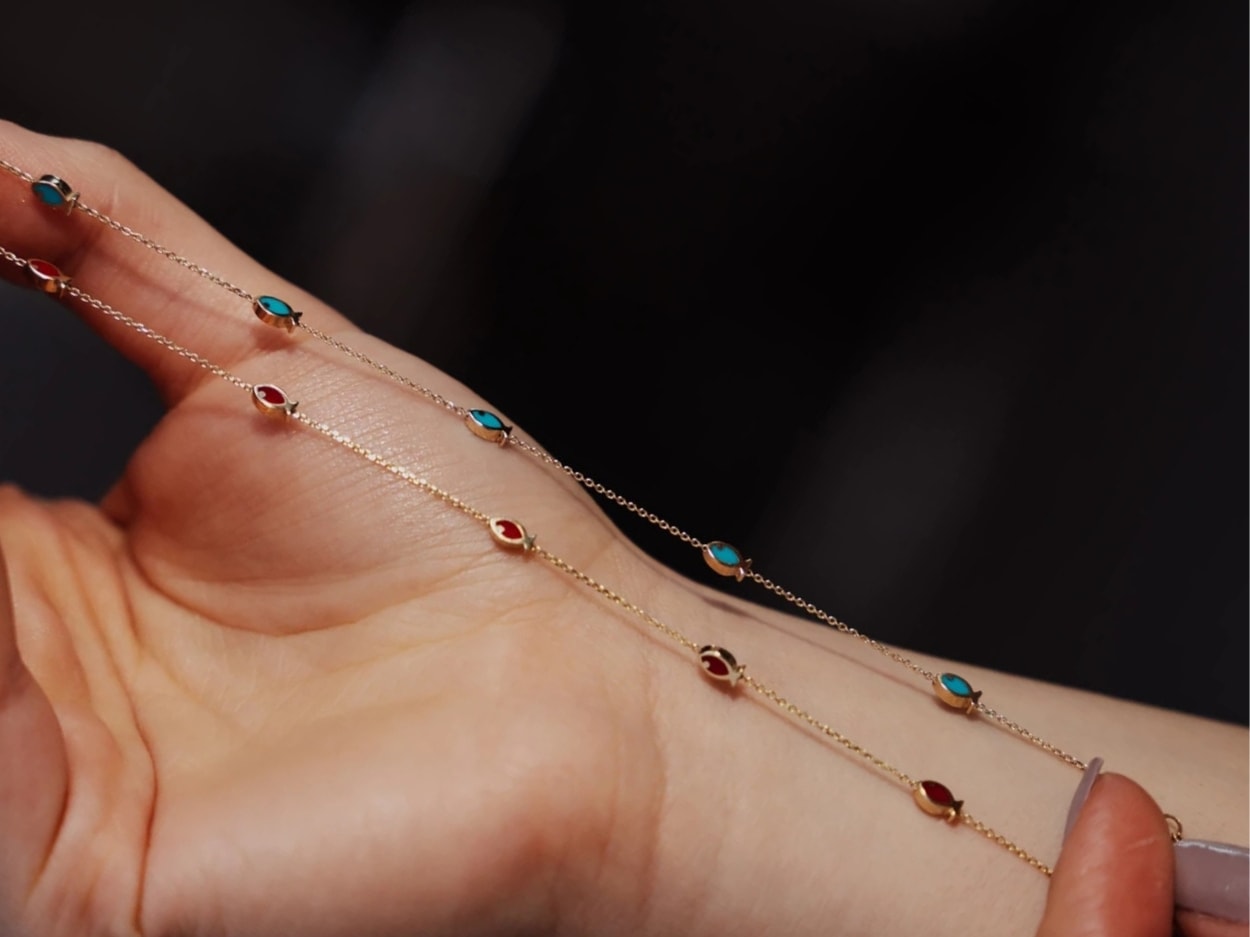 14 Ayar Altın Renkli Balık Bileklik