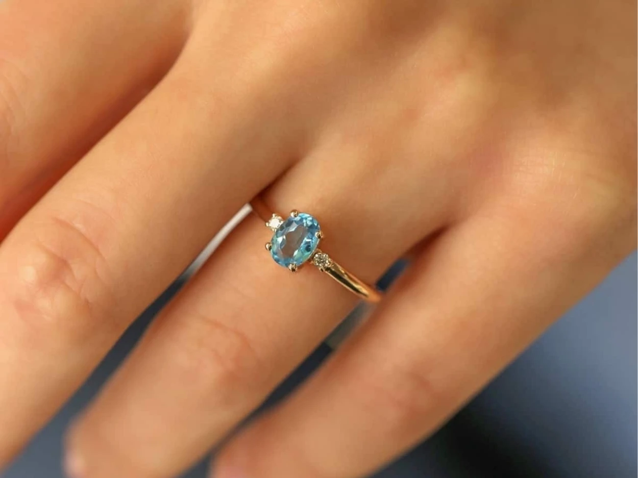 1,02 Karat Pırlanta AquaMarin Yüzük