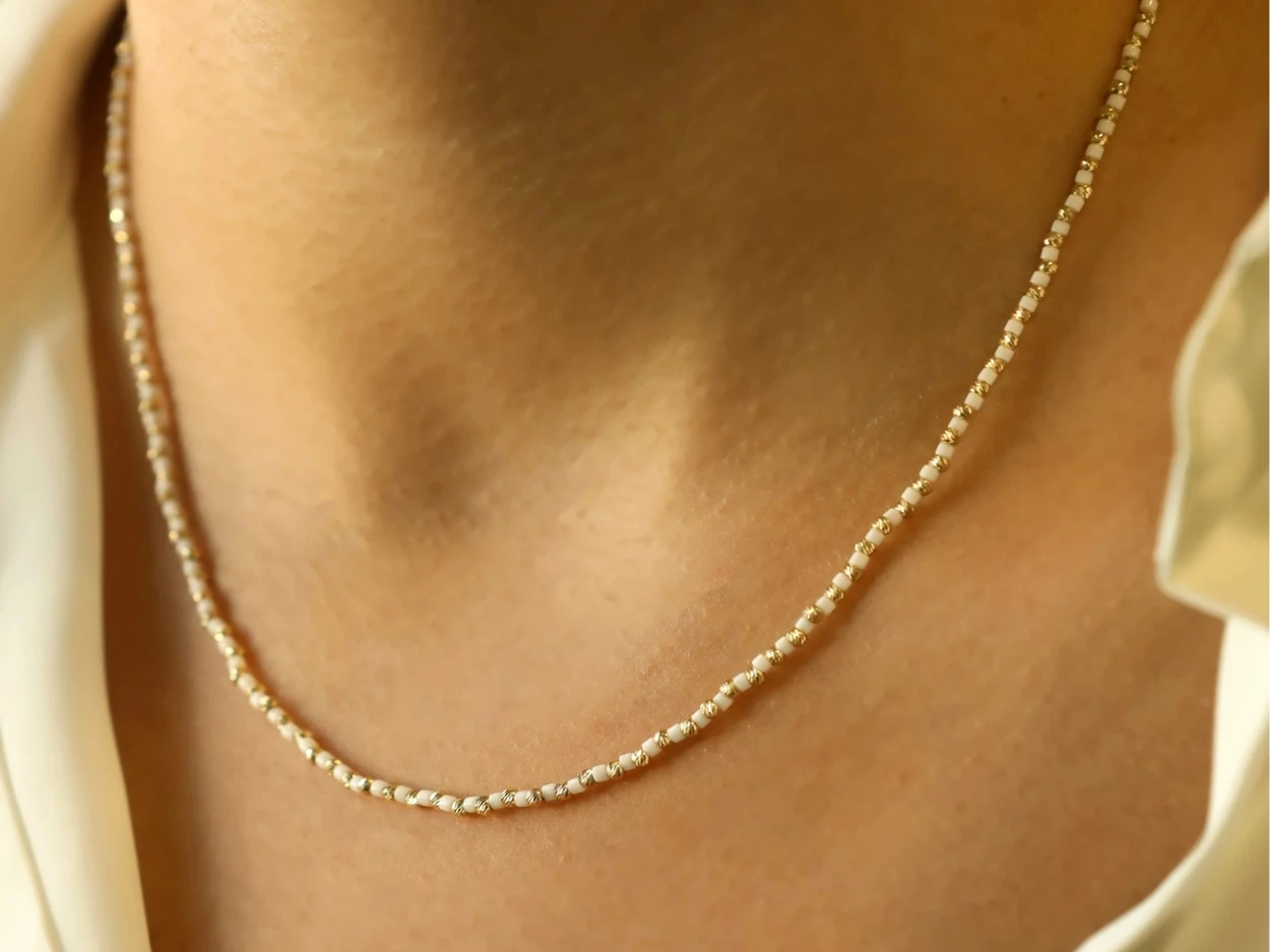 14 Ayar Altın Miyuki Kolye