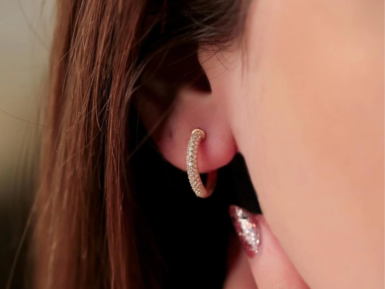 0,38 Karat Pırlanta Halka Küpe