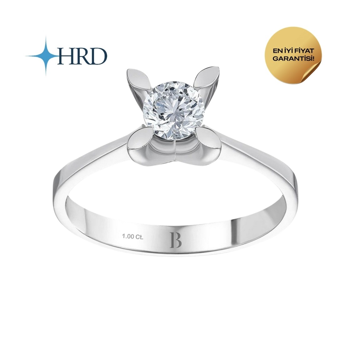 1.00 Karat F Color Pırlanta Tektaş Yüzük