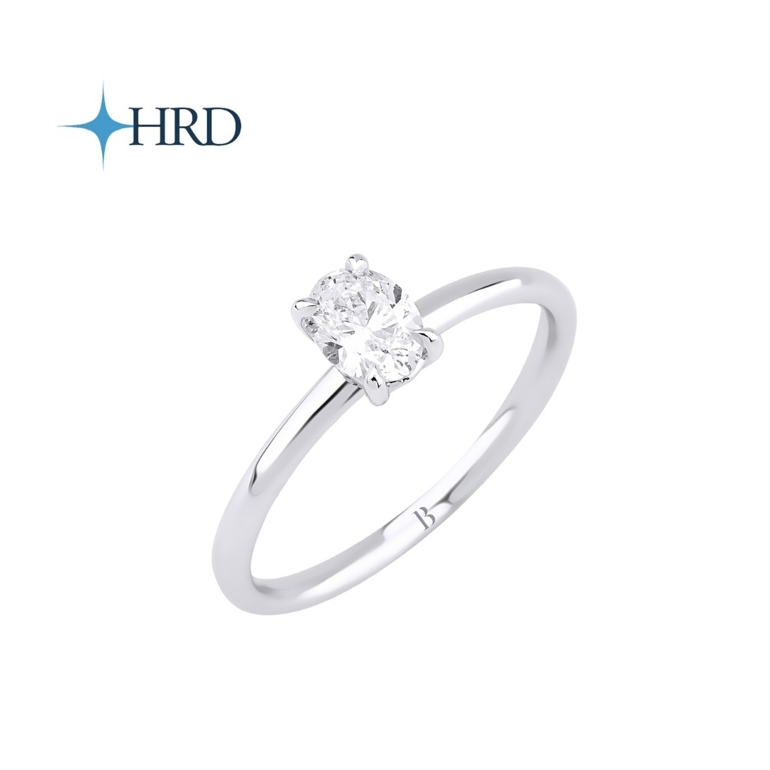 0.50 Karat  E Color Oval Pırlanta Tektaş Yüzük