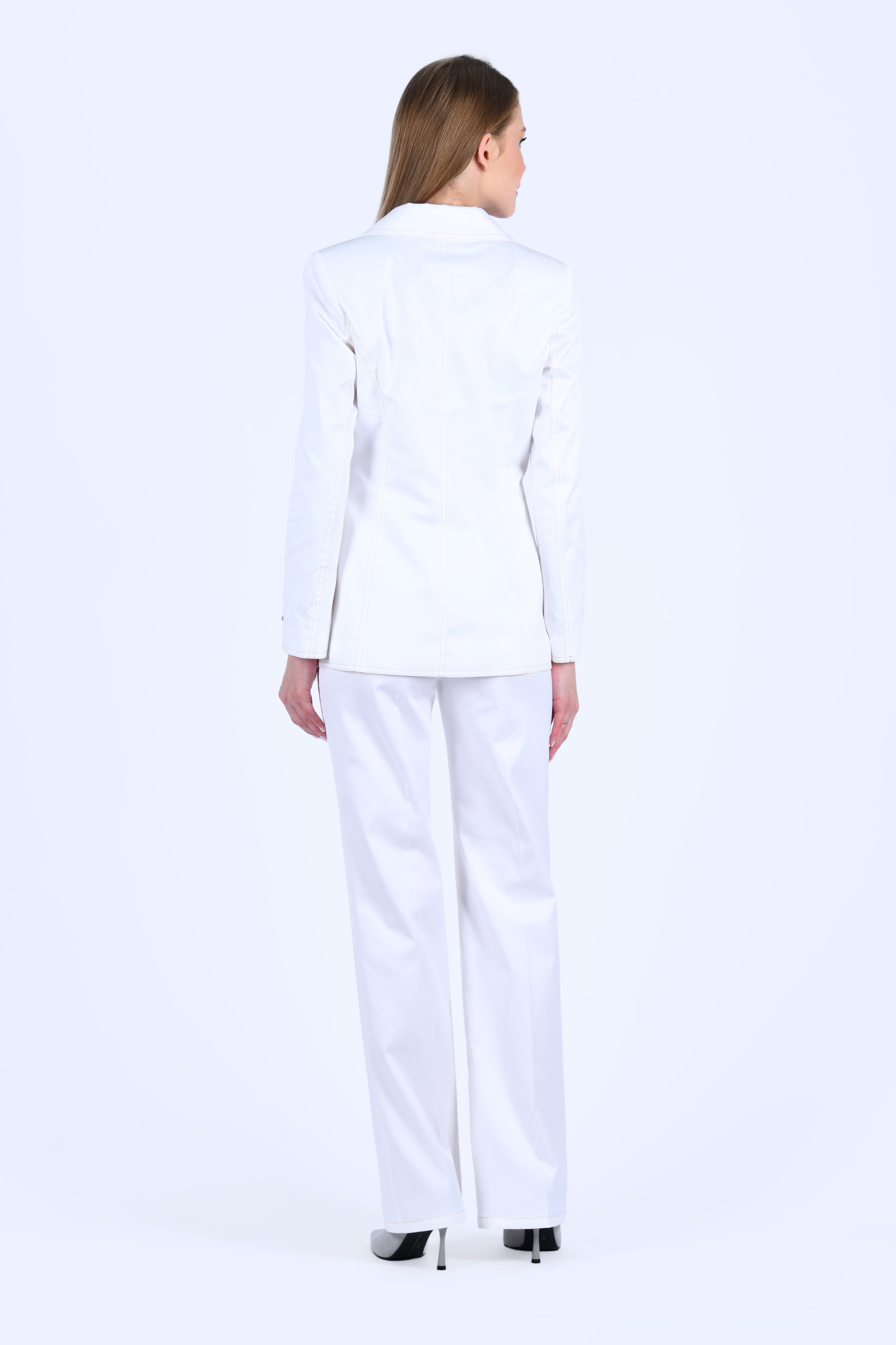 Ecru İşleme Detaylı Blazer Ceket - LC114